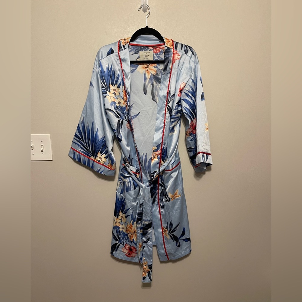 Iris Floral Satin Robe